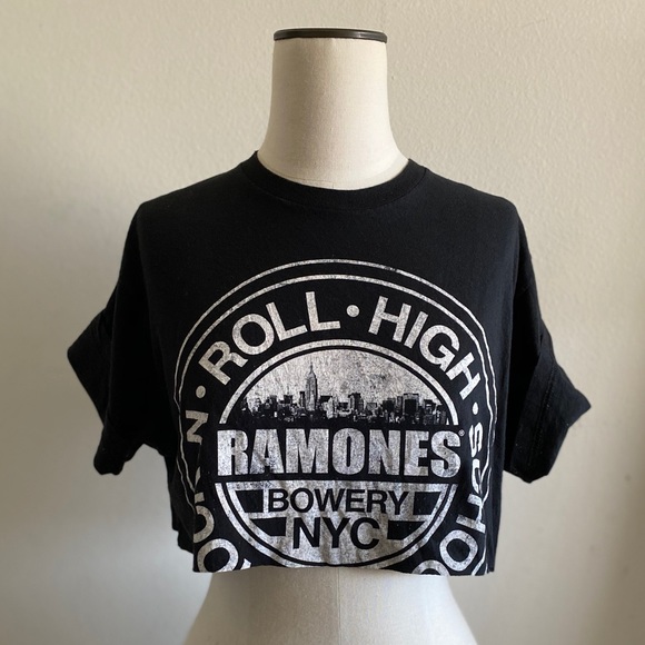 Tops - PRICE FIRM RAMONES Cropped Vintage TEE